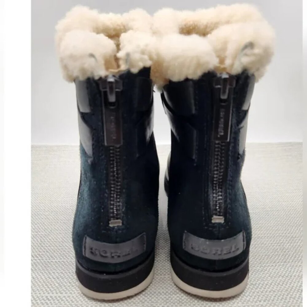 Sorel Harlow Cozy Size 8 Waterproof Ankle Bootie Black Noir color. - Picture 9 of 16